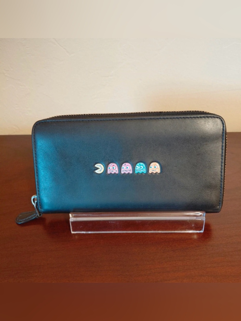 Coach Black Pac-Man Zip Wallet
